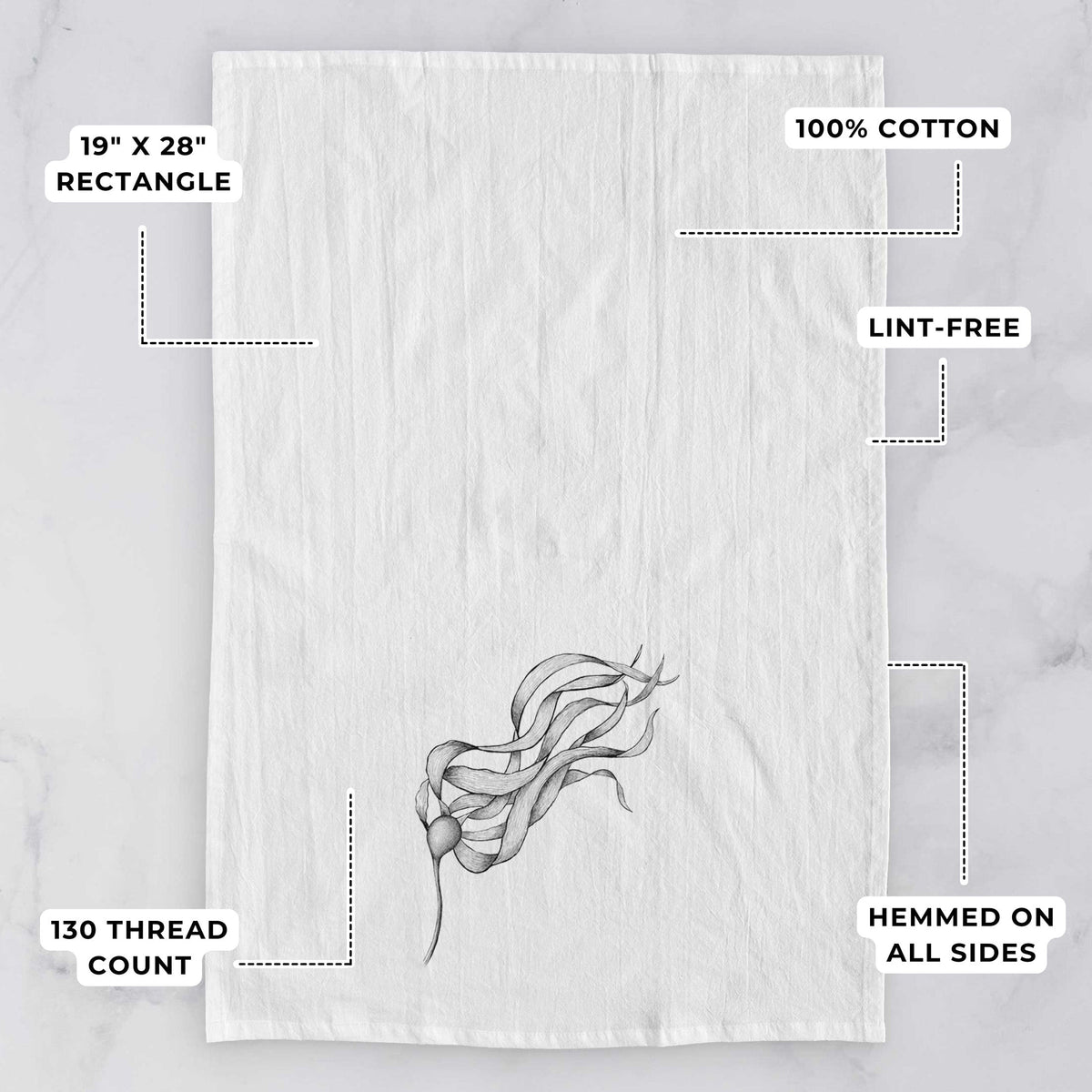 Bull Kelp - Nereocystis Luetkeana Tea Towel