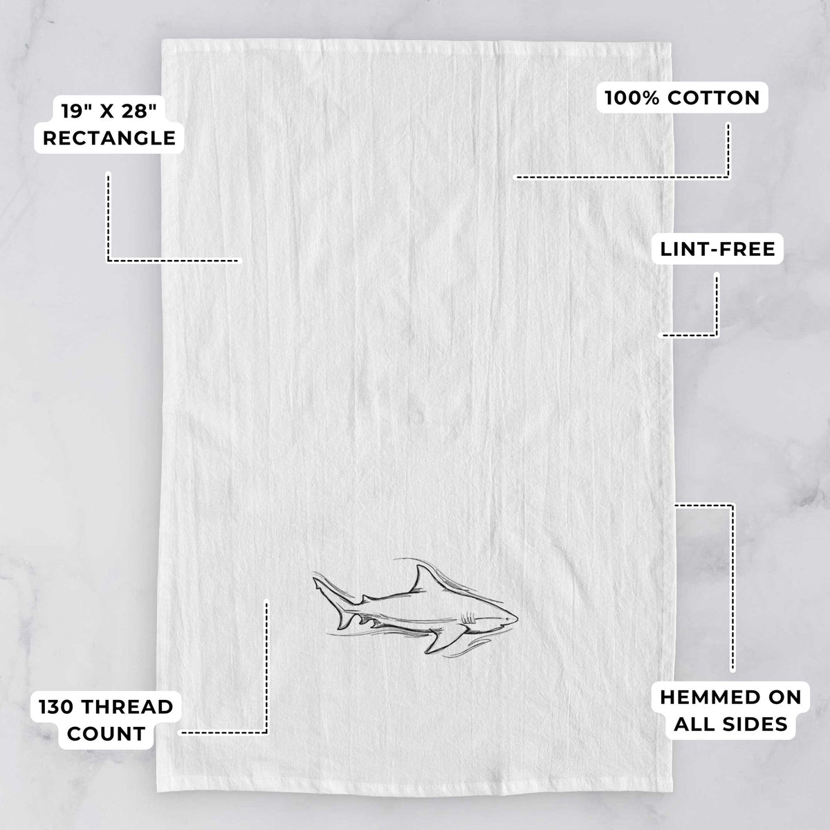 Bull Shark Tea Towel