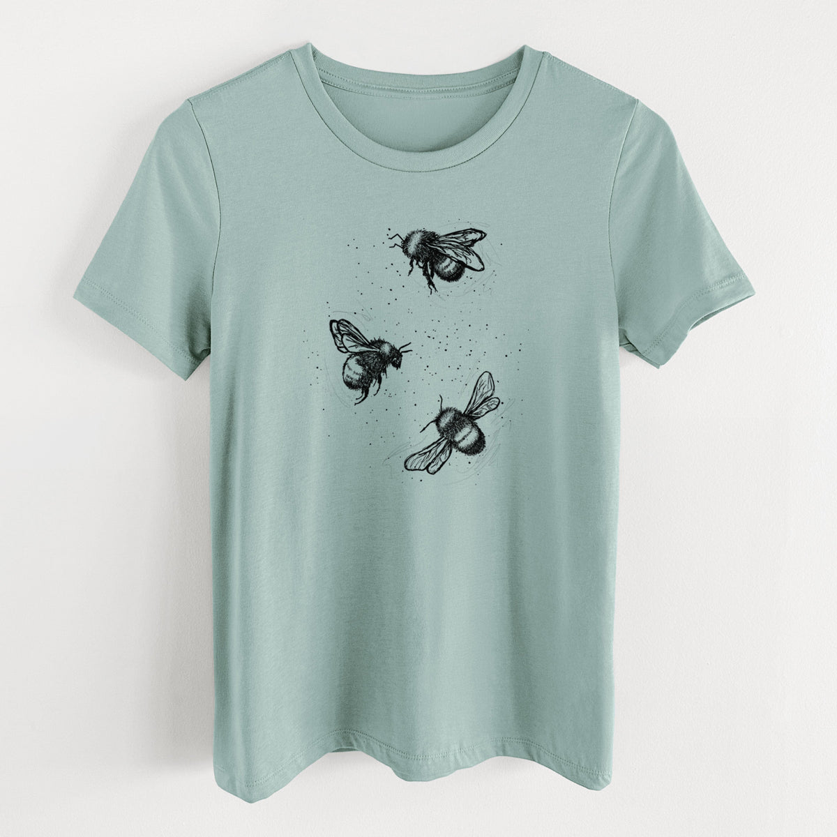 American Bumblebee Trio - Bombus Pensylvanicus - Women's Lightweight Relaxed Fit 100% Cotton Crewneck