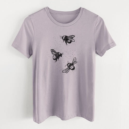 American Bumblebee Trio - Bombus Pensylvanicus - Women's Lightweight Relaxed Fit 100% Cotton Crewneck