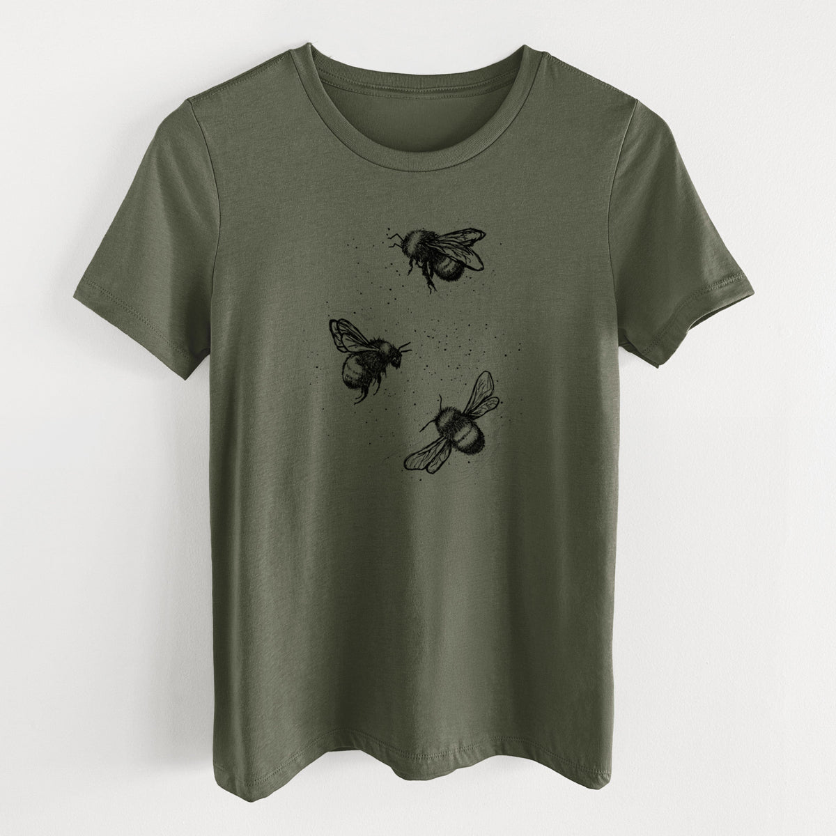 American Bumblebee Trio - Bombus Pensylvanicus - Women's Lightweight Relaxed Fit 100% Cotton Crewneck