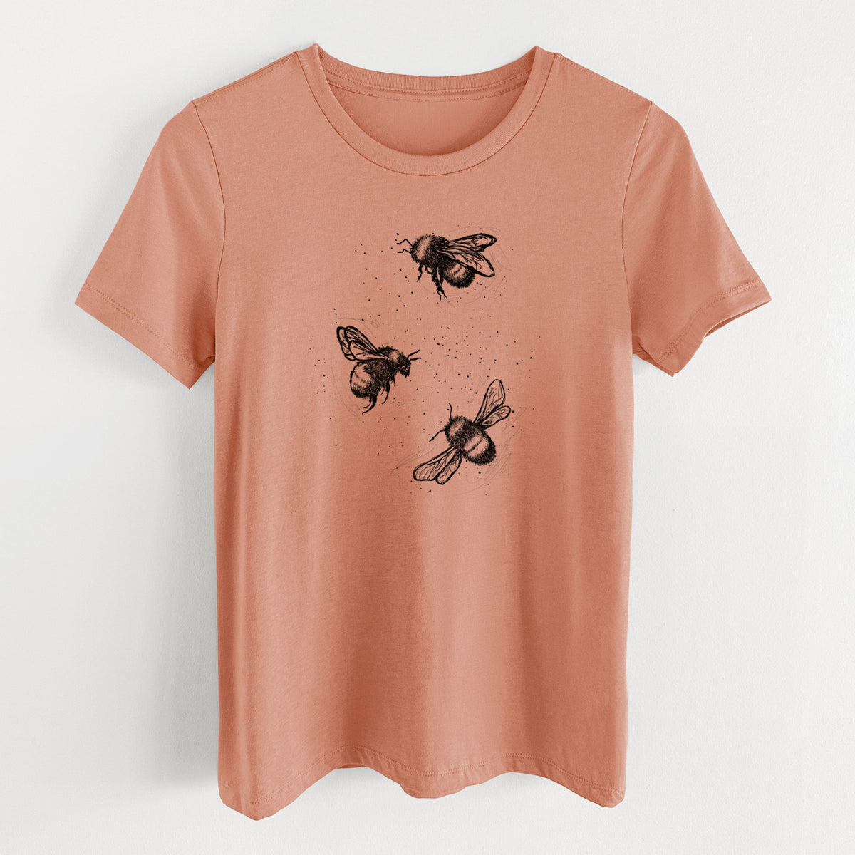 American Bumblebee Trio - Bombus Pensylvanicus - Women's Lightweight Relaxed Fit 100% Cotton Crewneck