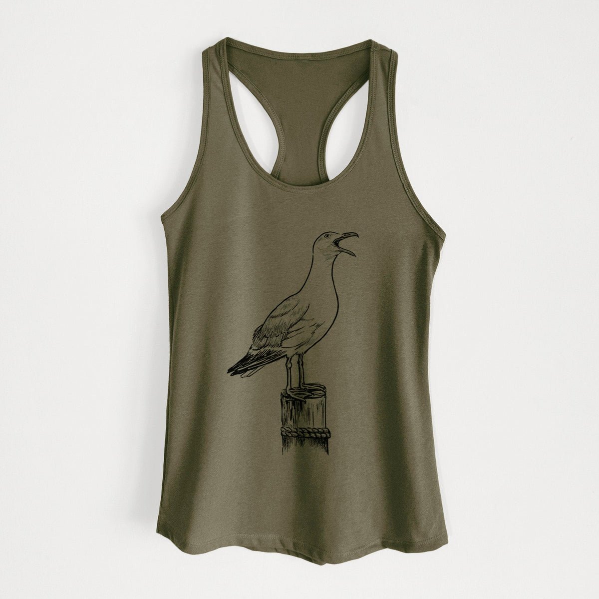 California Gull - Larus californicus - Women's Racerback Tanktop