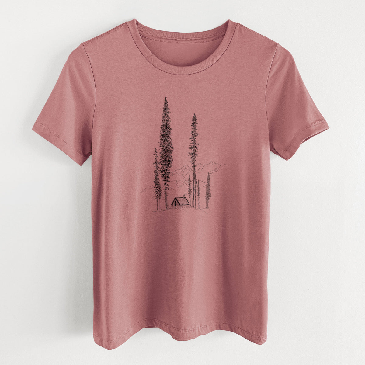 Mountain Pine Cabin Retreat - Women's Lightweight Relaxed Fit 100% Cotton Crewneck
