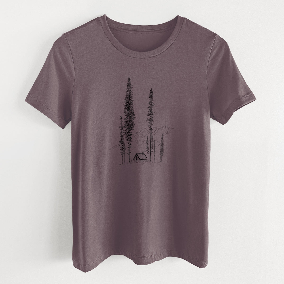 Mountain Pine Cabin Retreat - Women's Lightweight Relaxed Fit 100% Cotton Crewneck
