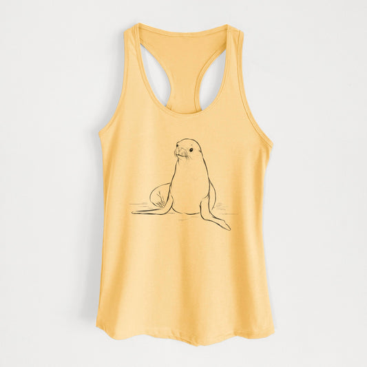 California Sea Lion - Zalophus californianus - Women's Racerback Tanktop