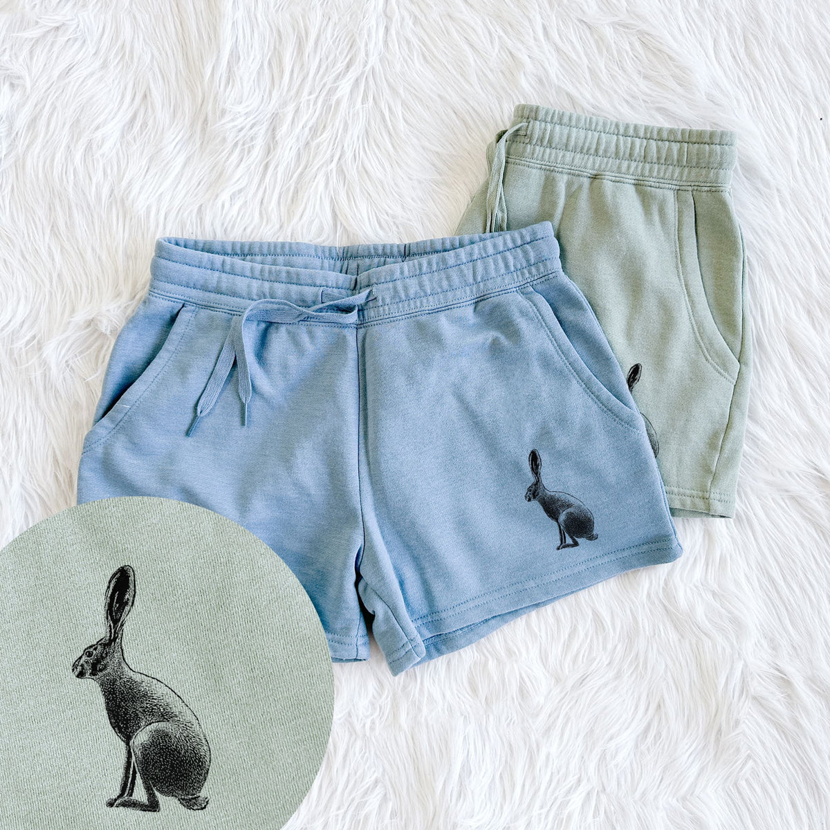 Wild California Hare - Black-tailed Jackrabbit - Women's Cali Wave Shorts