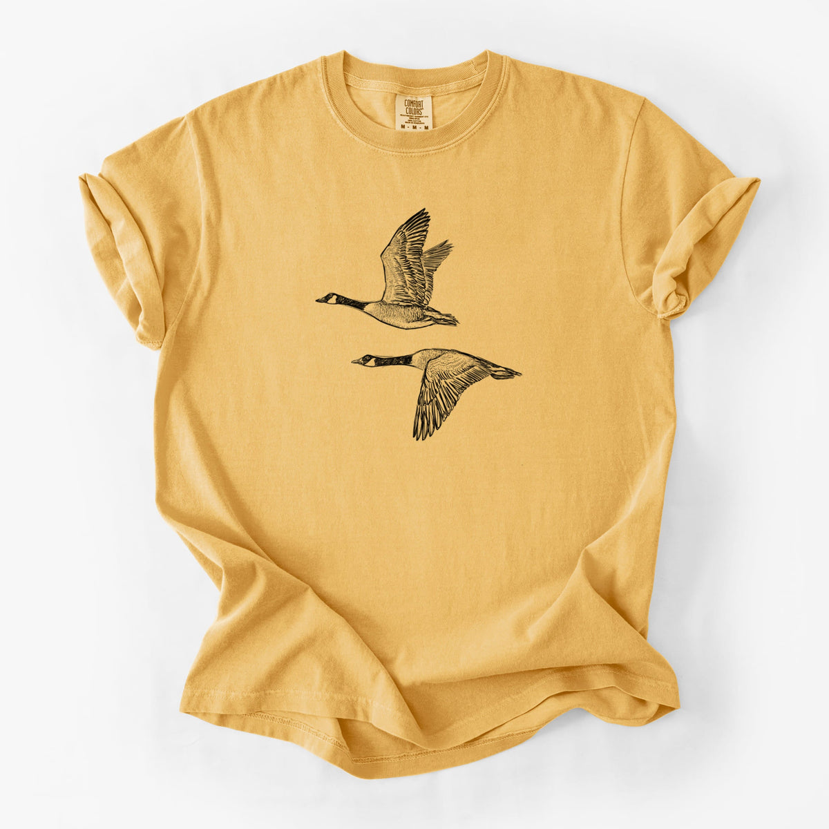 Canada Geese in Flight - Branta canadensis - Unisex Comfort Colors Garment-Dyed Heavyweight T-shirt