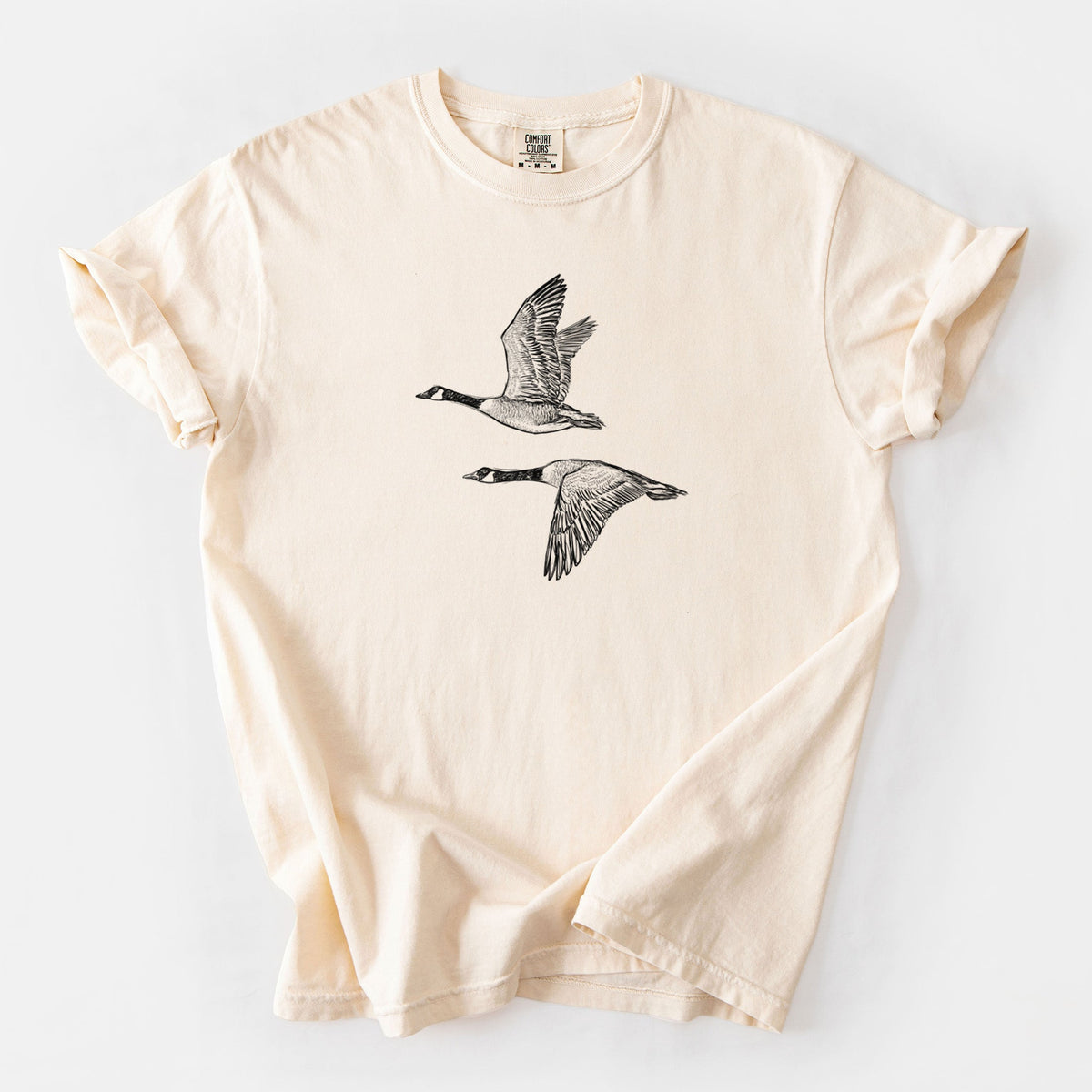 Canada Geese in Flight - Branta canadensis - Unisex Comfort Colors Garment-Dyed Heavyweight T-shirt