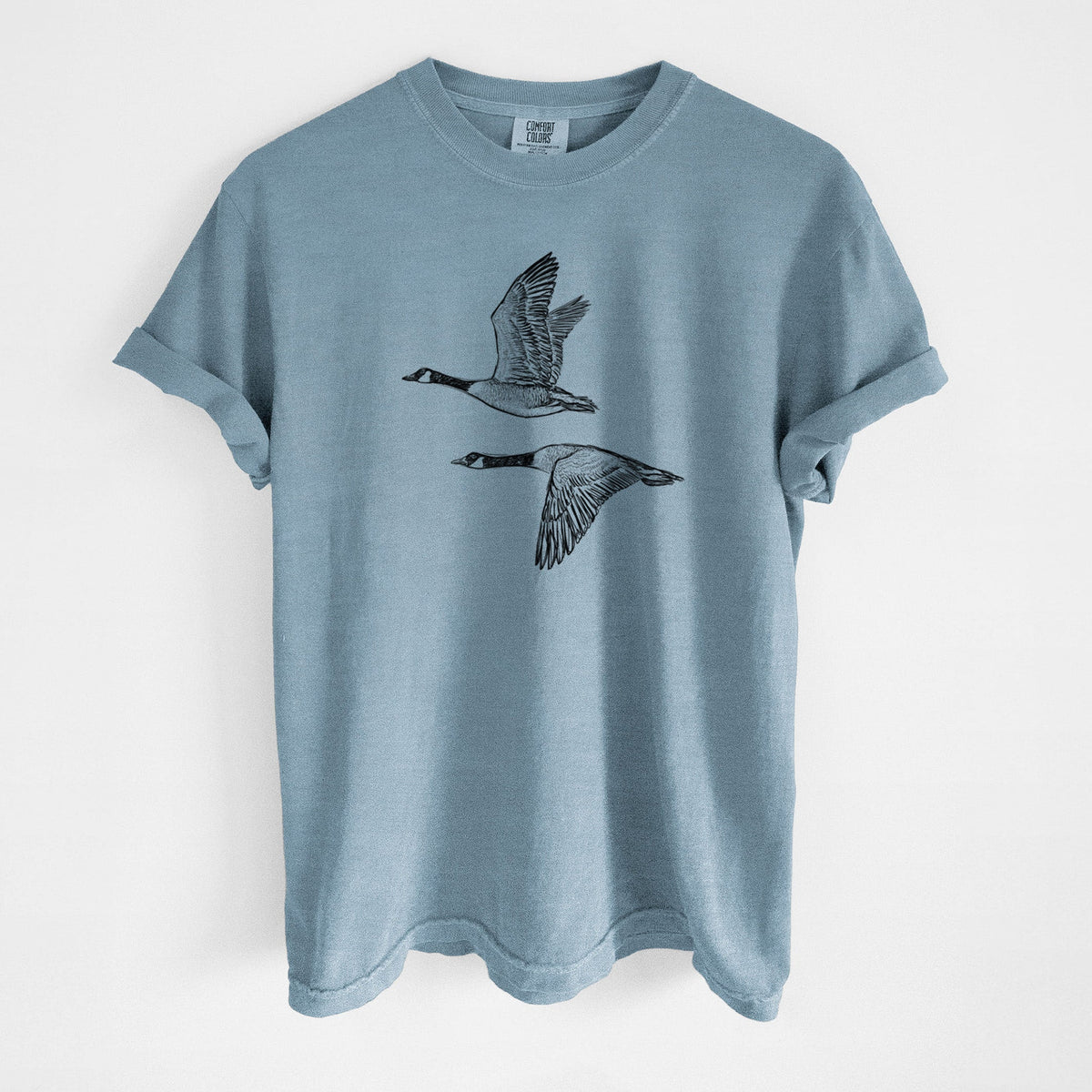 Canada Geese in Flight - Branta canadensis - Unisex Comfort Colors Garment-Dyed Heavyweight T-shirt