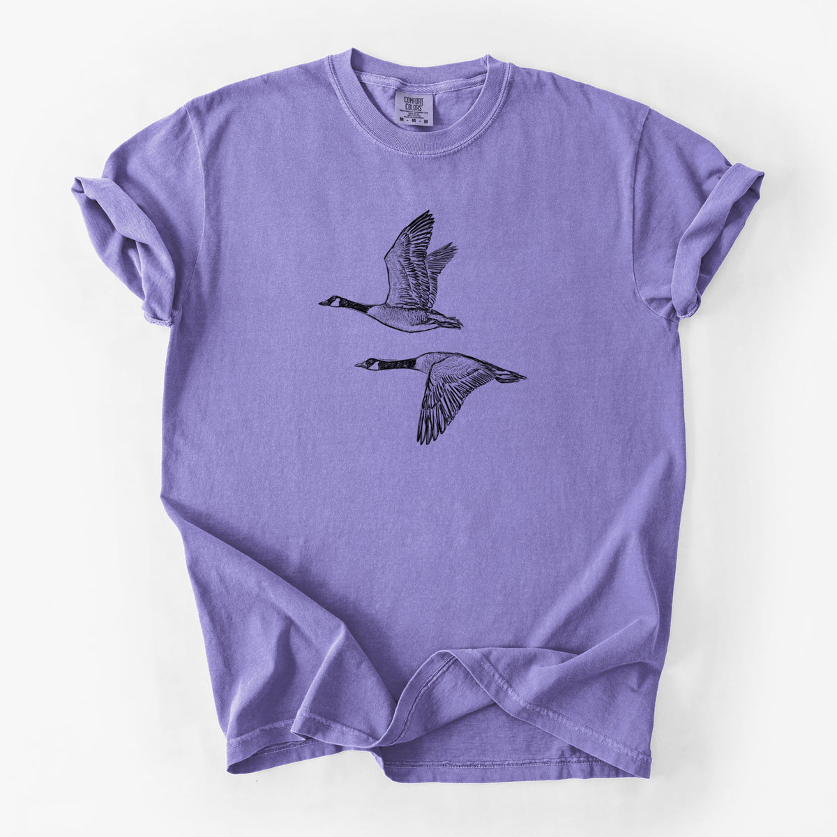 Canada Geese in Flight - Branta canadensis - Unisex Comfort Colors Garment-Dyed Heavyweight T-shirt
