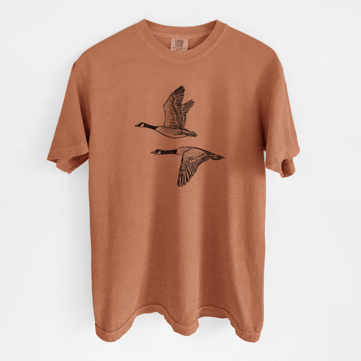 Canada Geese in Flight - Branta canadensis - Unisex Comfort Colors Garment-Dyed Heavyweight T-shirt