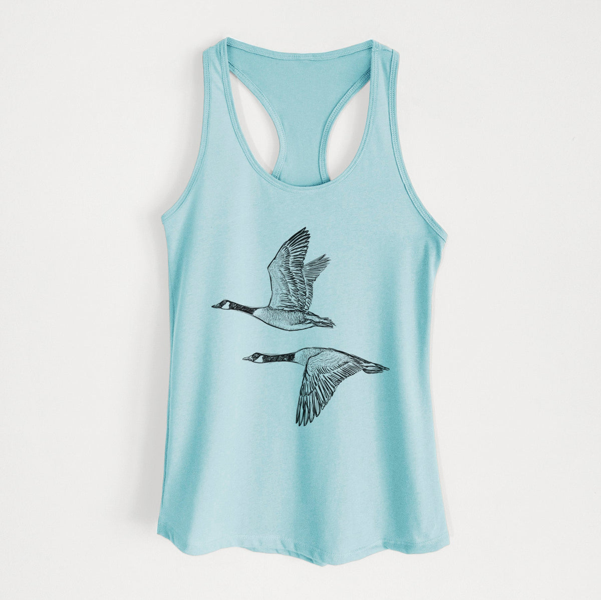 Canada Geese in Flight - Branta canadensis - Women's Racerback Tanktop