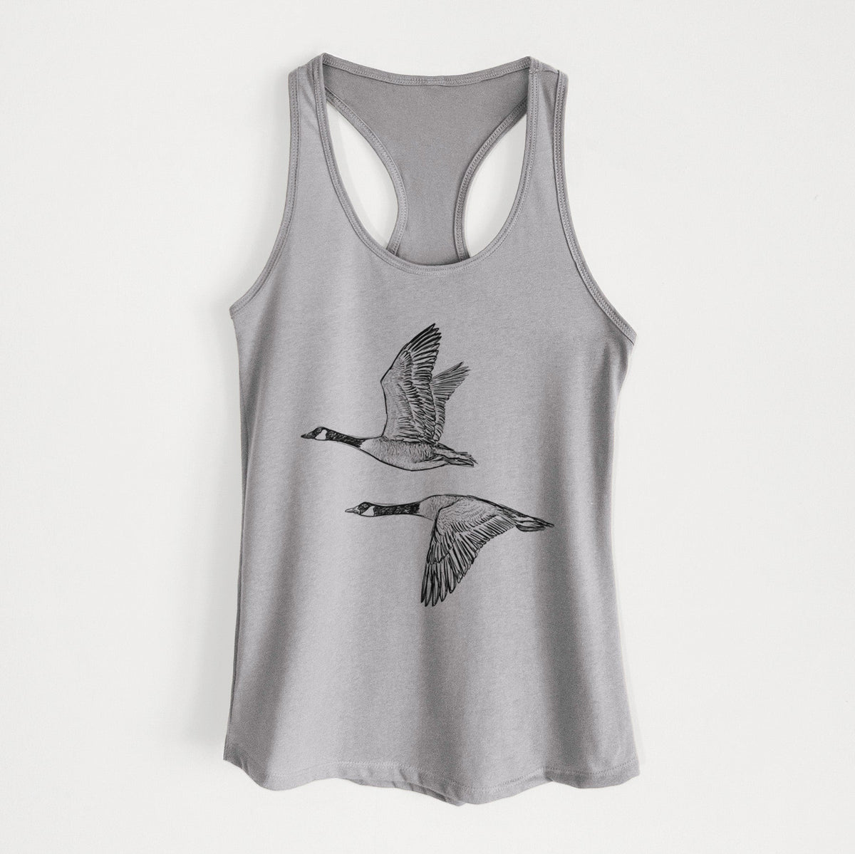 Canada Geese in Flight - Branta canadensis - Women's Racerback Tanktop