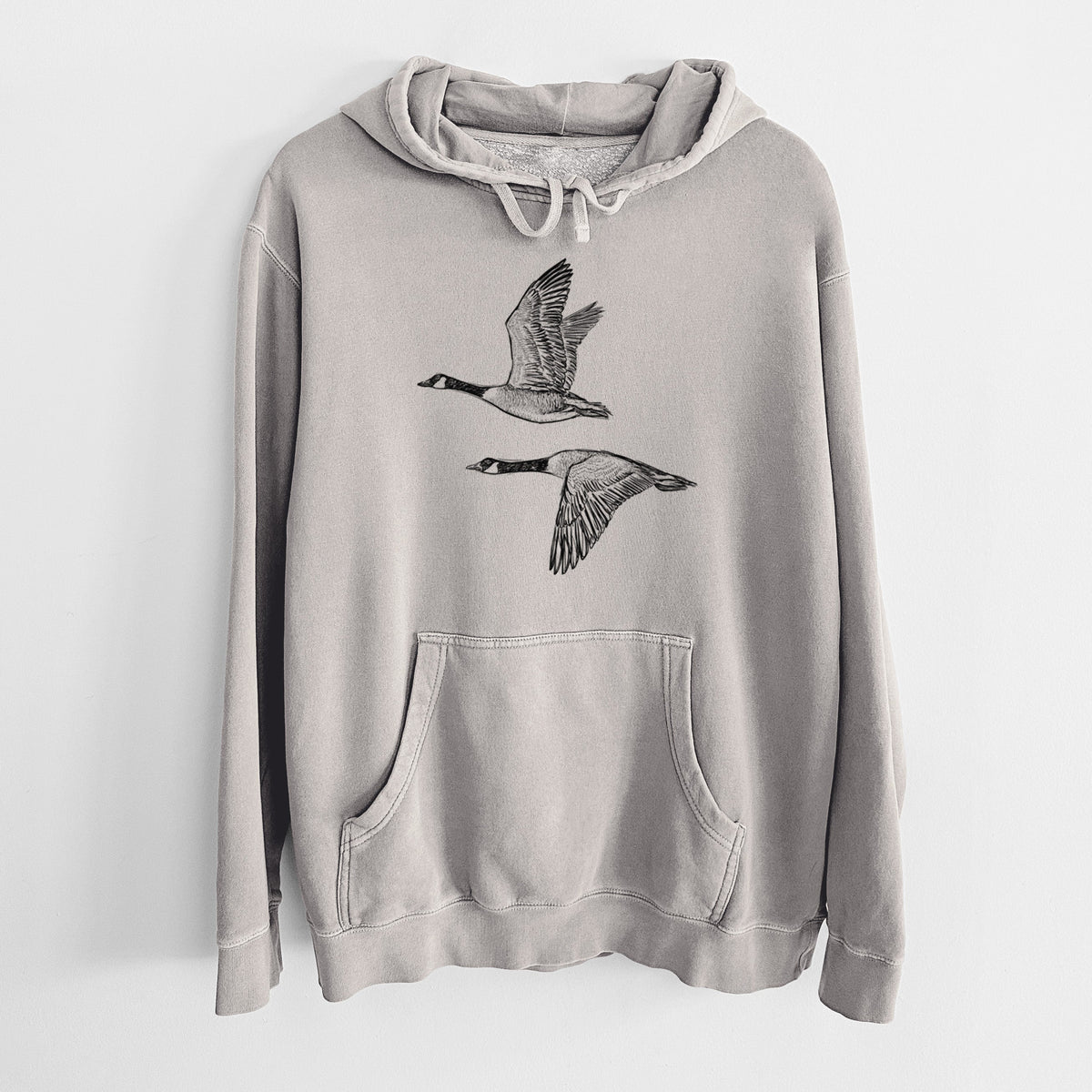 Canada Geese in Flight - Branta canadensis - Unisex Pigment Dyed Hoodie