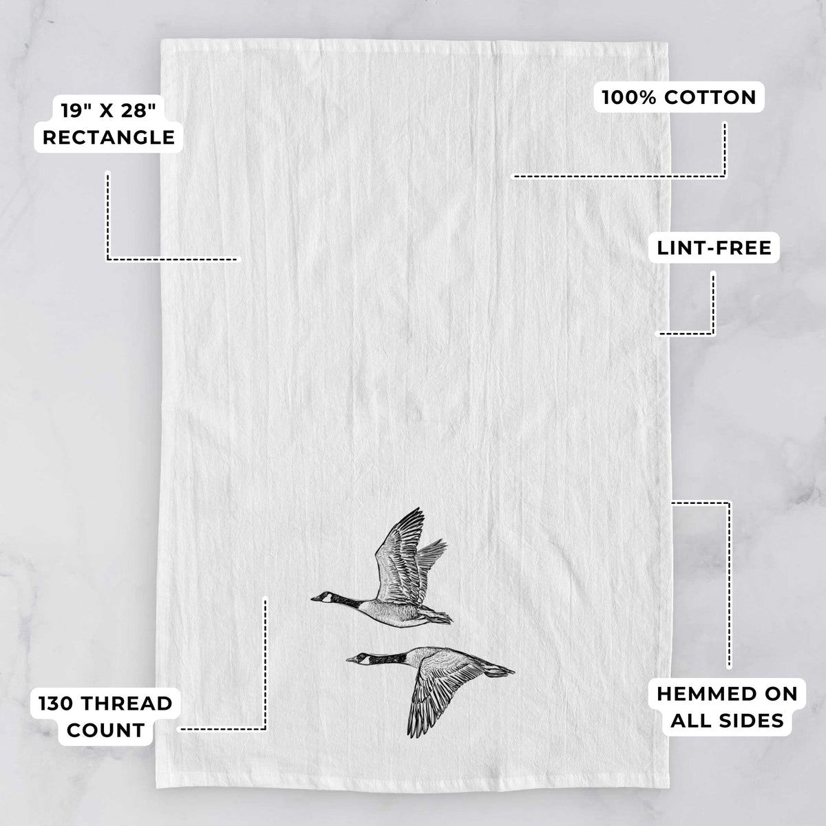 Canada Geese in Flight - Branta canadensis Tea Towel