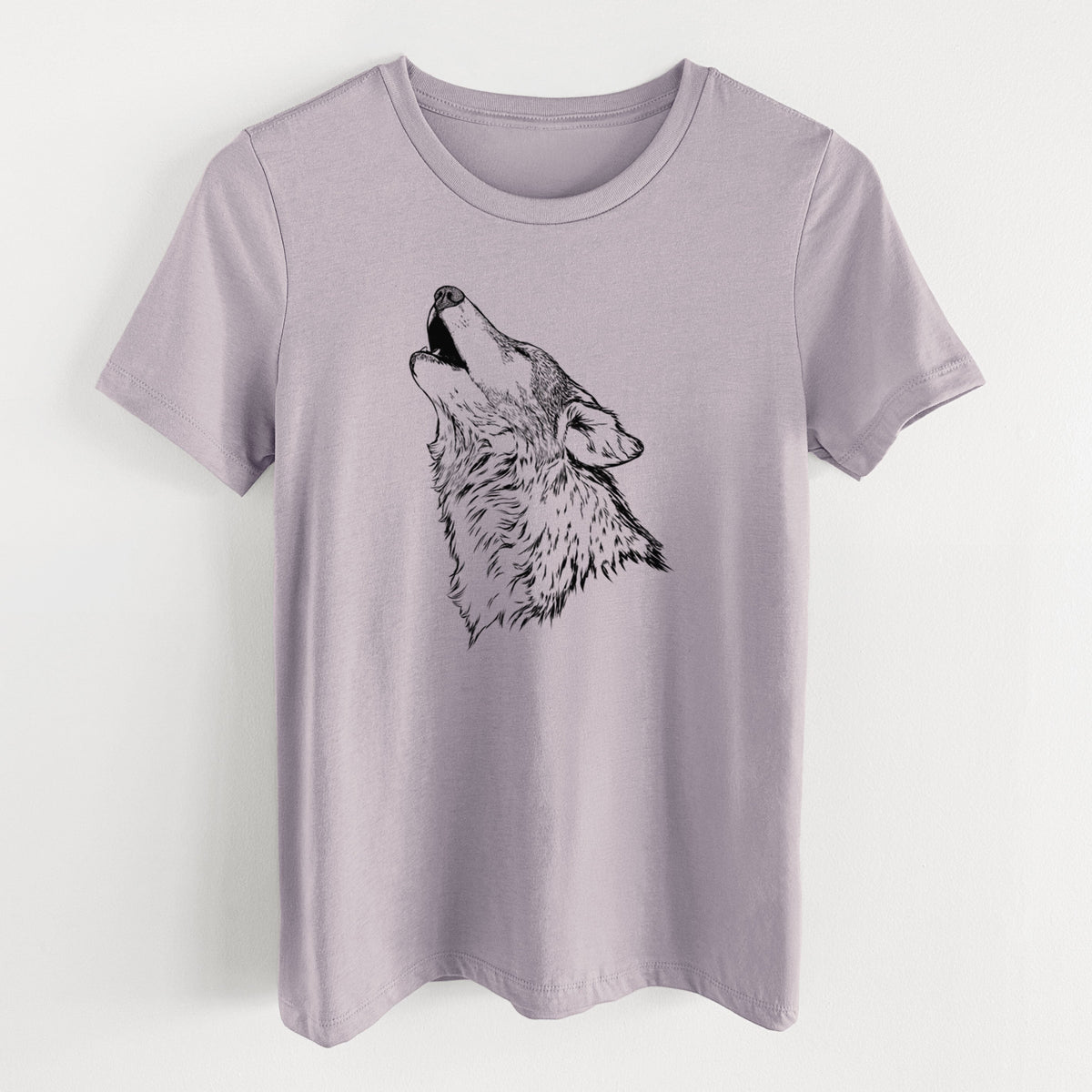 Canis lupus - Grey Wolf Howling - Women's Lightweight Relaxed Fit 100% Cotton Crewneck