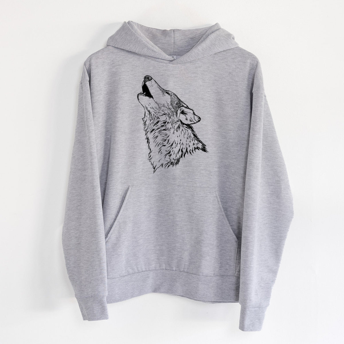 Canis lupus - Grey Wolf Howling  - Statement Midweight Hoodie