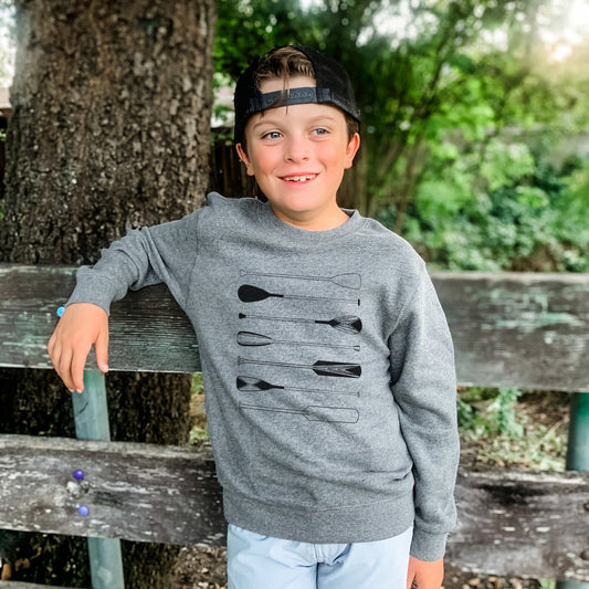 Canoe Paddles - Youth Lightweight Crewneck Sweatshirt