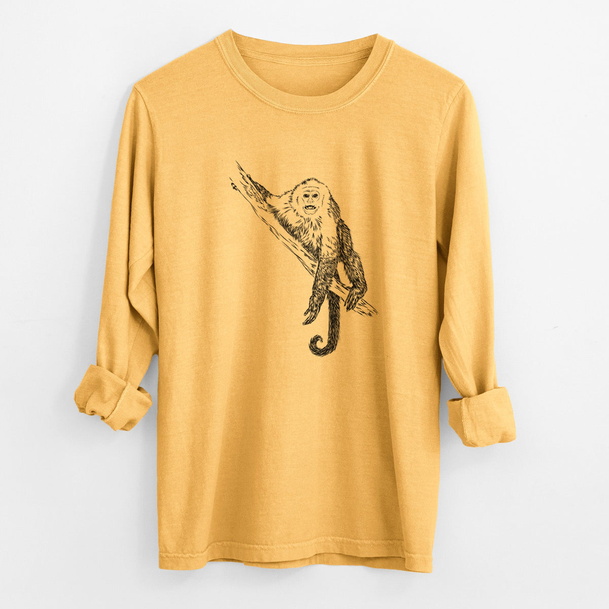 Capuchin Monkey - Cebus imitator - Unisex Comfort Colors 100% Cotton Long Sleeve