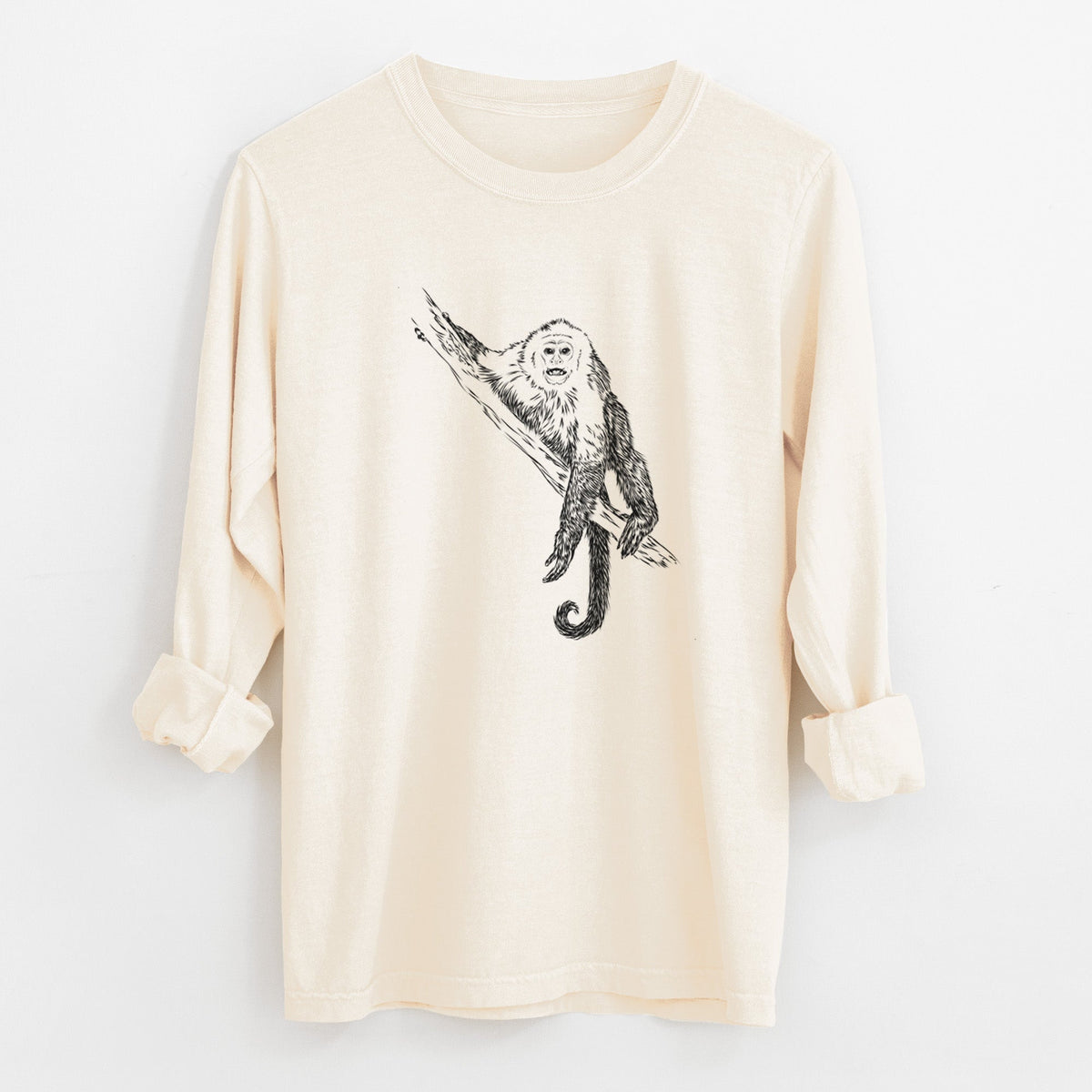 Capuchin Monkey - Cebus imitator - Unisex Comfort Colors 100% Cotton Long Sleeve