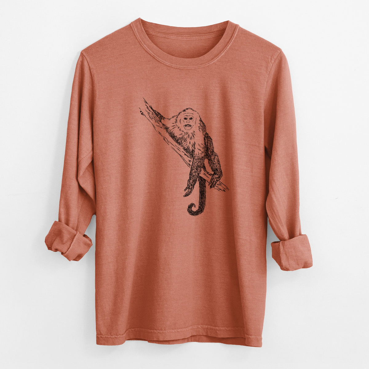 Capuchin Monkey - Cebus imitator - Unisex Comfort Colors 100% Cotton Long Sleeve
