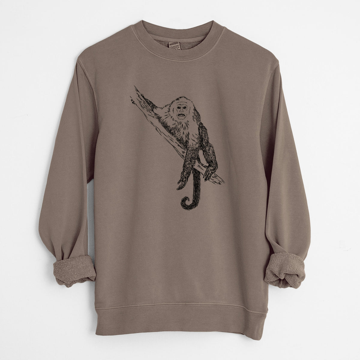 Capuchin Monkey - Cebus imitator - Unisex Pigment Dyed Crew Sweatshirt