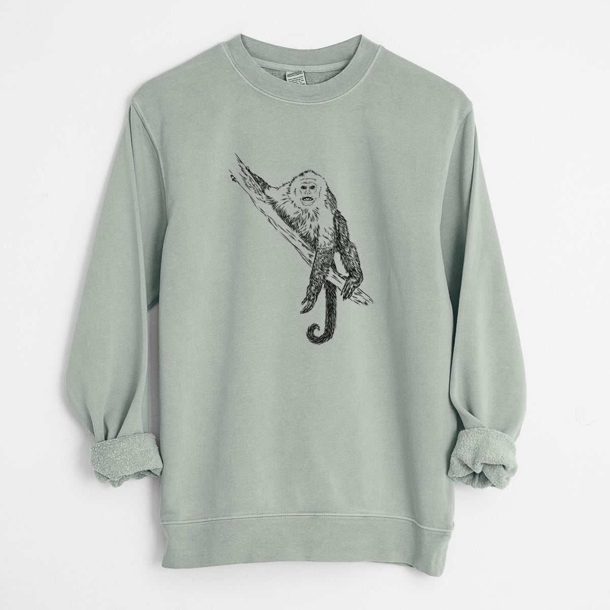 Capuchin Monkey - Cebus imitator - Unisex Pigment Dyed Crew Sweatshirt