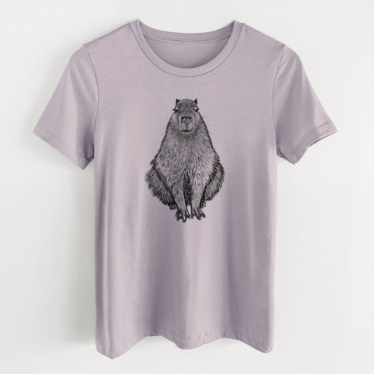 Capybara - Hydrochoerus hydrochaeris - Women's Lightweight Relaxed Fit 100% Cotton Crewneck