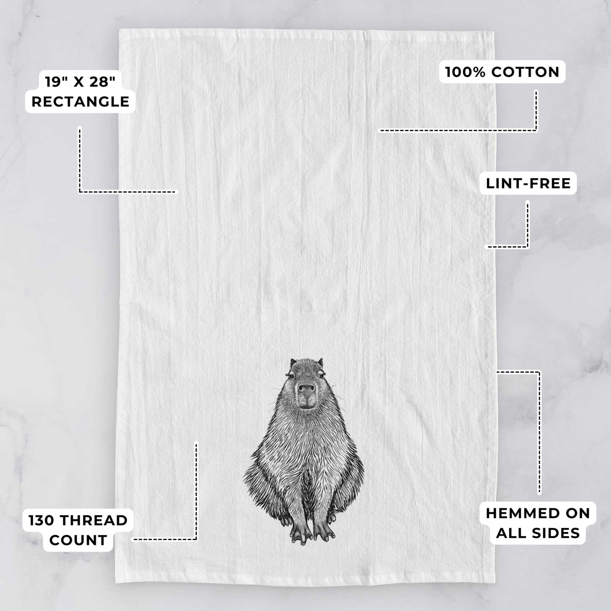 Capybara - Hydrochoerus hydrochaeris Tea Towel