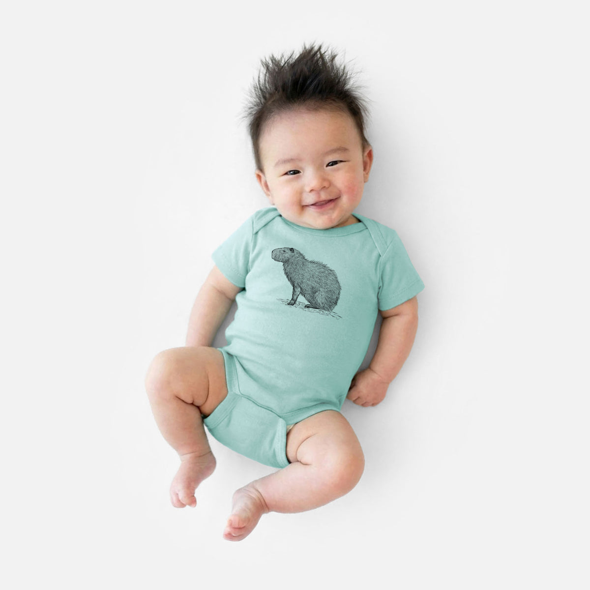 Capybara Profile - Hydrochoerus hydrochaeris - Baby Fine Jersey Bodysuit