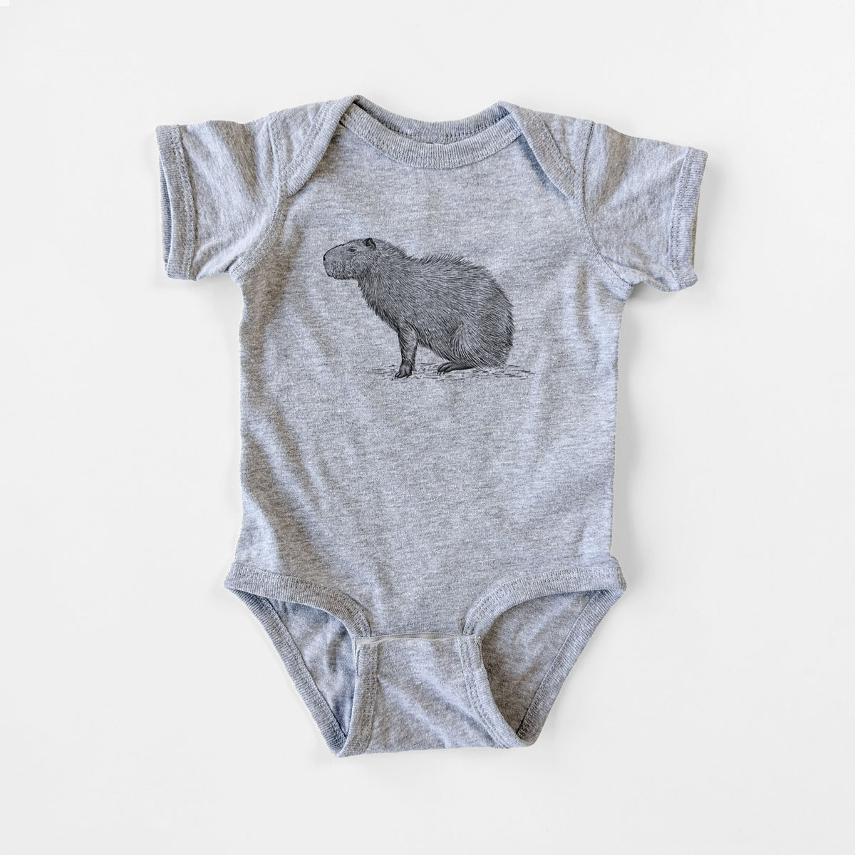 Capybara Profile - Hydrochoerus hydrochaeris - Baby Fine Jersey Bodysuit