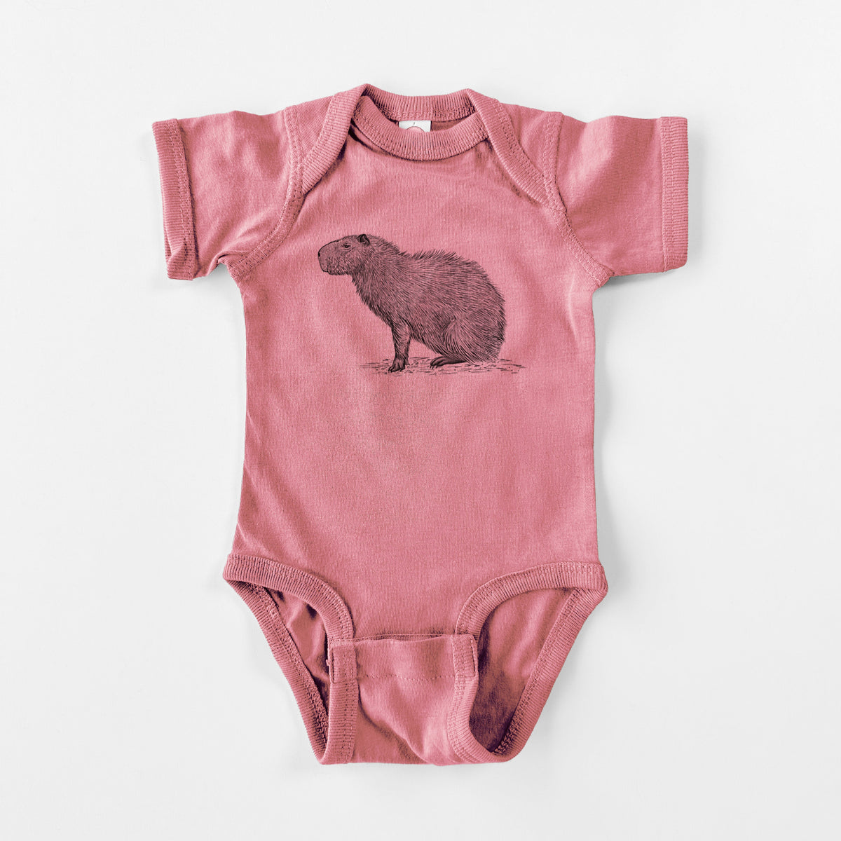 Capybara Profile - Hydrochoerus hydrochaeris - Baby Fine Jersey Bodysuit