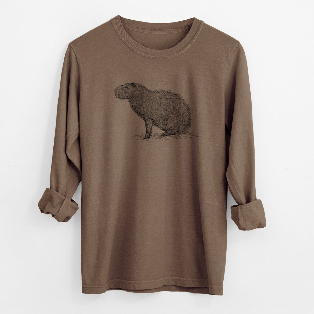 Capybara Profile - Hydrochoerus hydrochaeris - Unisex Comfort Colors 100% Cotton Long Sleeve