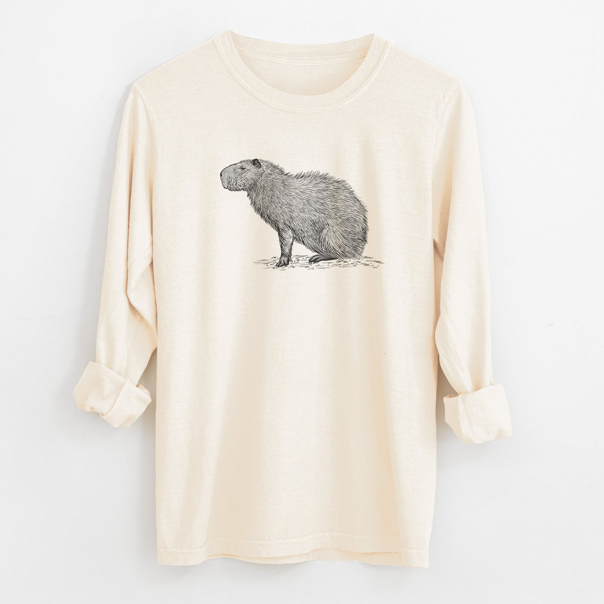Capybara Profile - Hydrochoerus hydrochaeris - Unisex Comfort Colors 100% Cotton Long Sleeve
