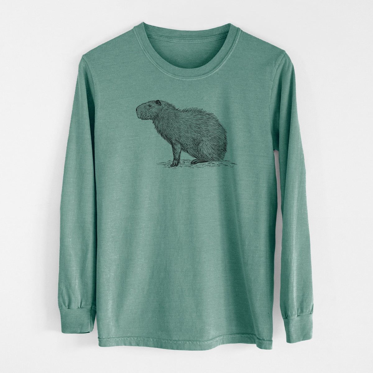 Capybara Profile - Hydrochoerus hydrochaeris - Unisex Comfort Colors 100% Cotton Long Sleeve