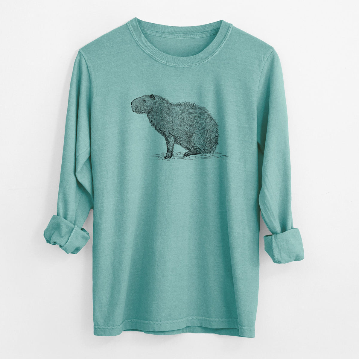 Capybara Profile - Hydrochoerus hydrochaeris - Unisex Comfort Colors 100% Cotton Long Sleeve