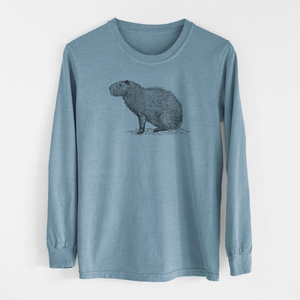 Capybara Profile - Hydrochoerus hydrochaeris - Unisex Comfort Colors 100% Cotton Long Sleeve