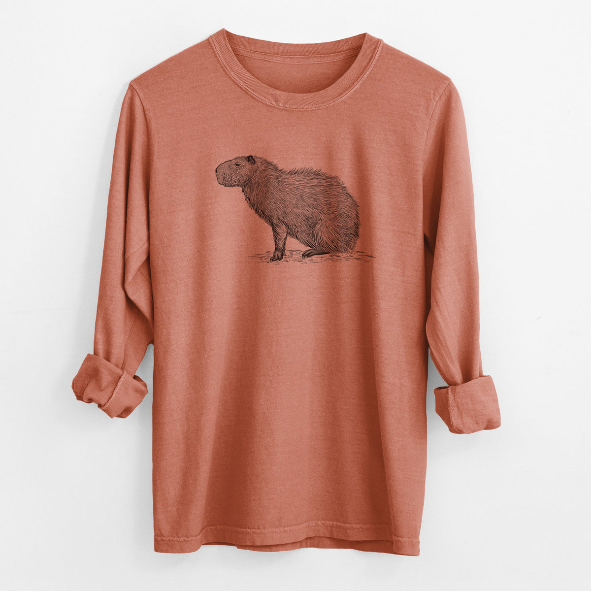 Capybara Profile - Hydrochoerus hydrochaeris - Unisex Comfort Colors 100% Cotton Long Sleeve