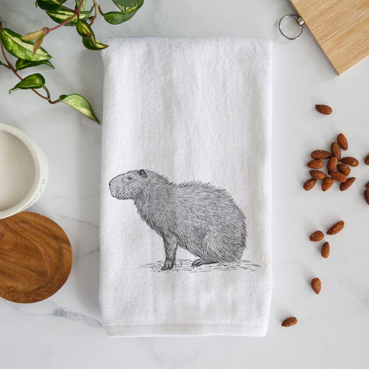 Capybara Profile - Hydrochoerus hydrochaeris Premium Decorative Hand Towel