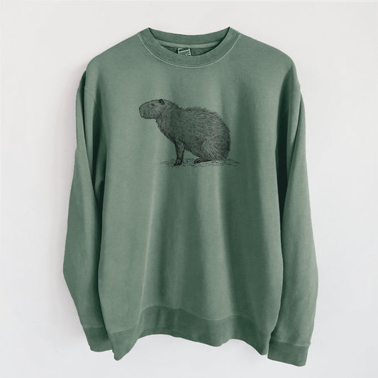 Capybara Profile - Hydrochoerus hydrochaeris - Unisex Pigment Dyed Crew Sweatshirt