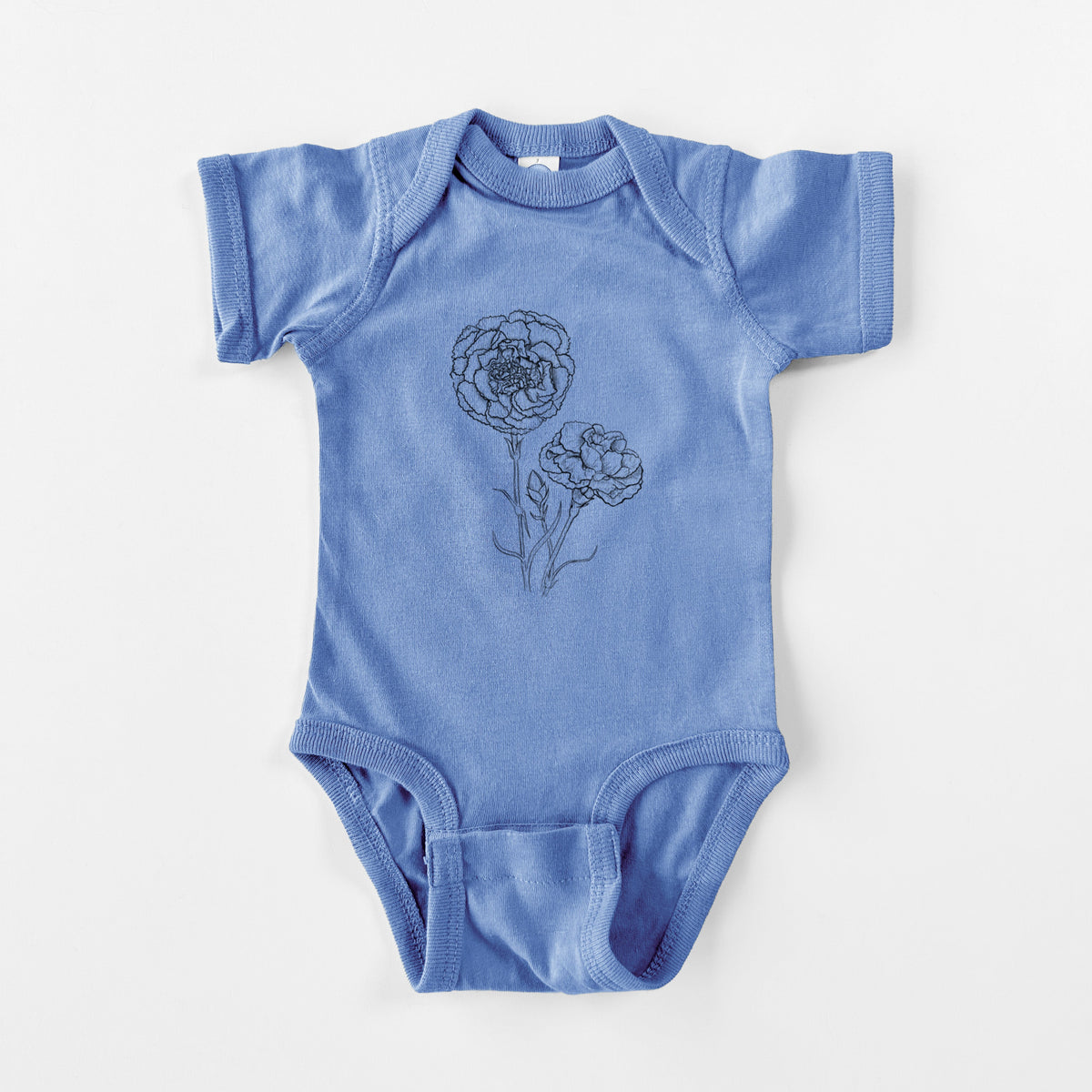 Carnations - Dianthus caryophyllus - Baby Fine Jersey Bodysuit