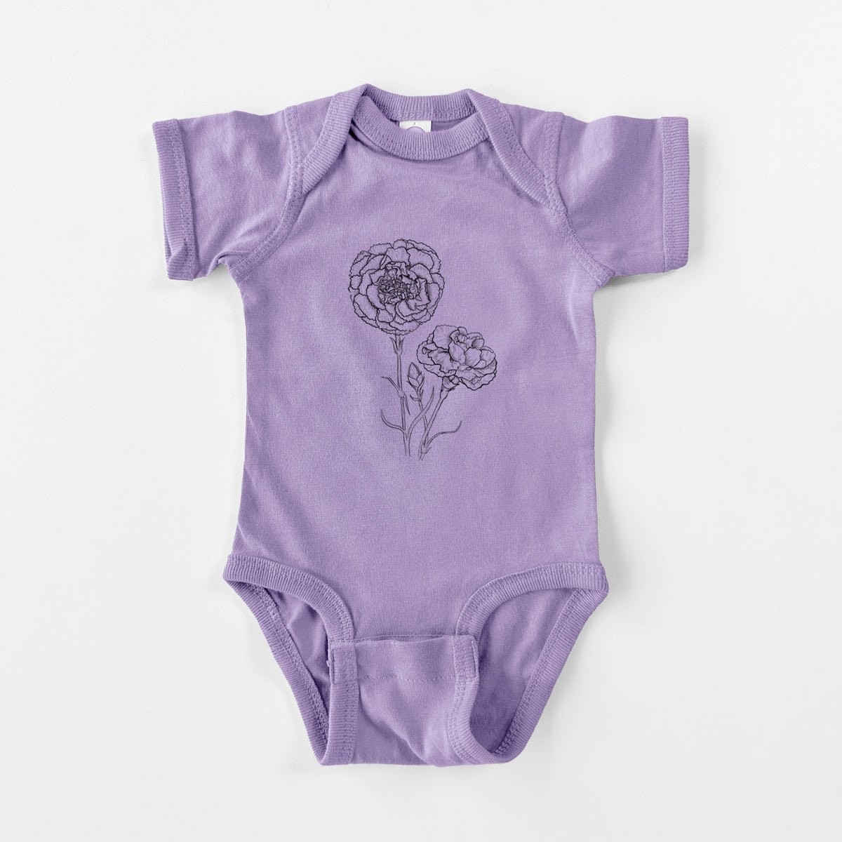 Carnations - Dianthus caryophyllus - Baby Fine Jersey Bodysuit