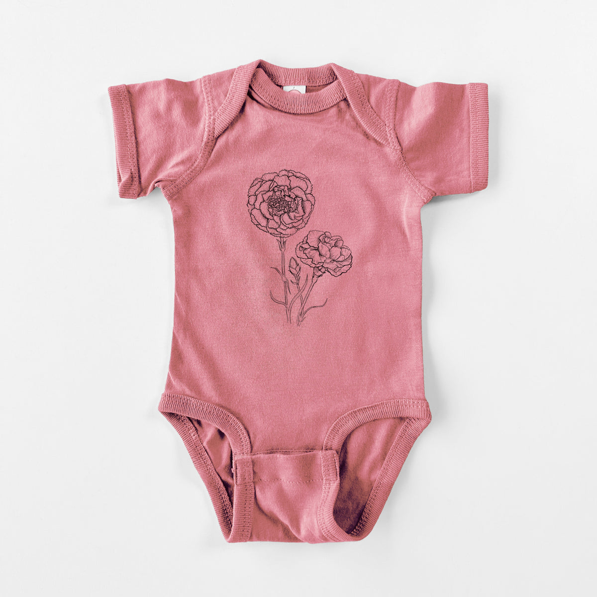 Carnations - Dianthus caryophyllus - Baby Fine Jersey Bodysuit