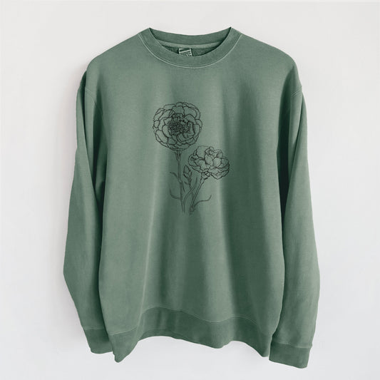 Carnations - Dianthus caryophyllus - Unisex Pigment Dyed Crew Sweatshirt