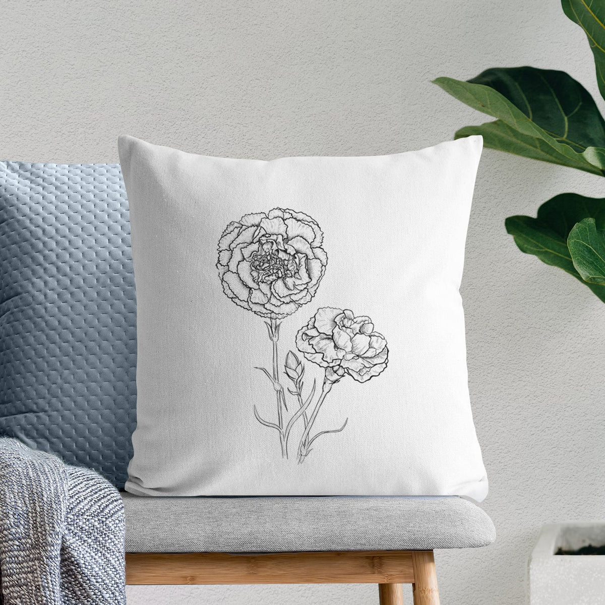 Carnations - Dianthus caryophyllus - Throw Pillow Cover