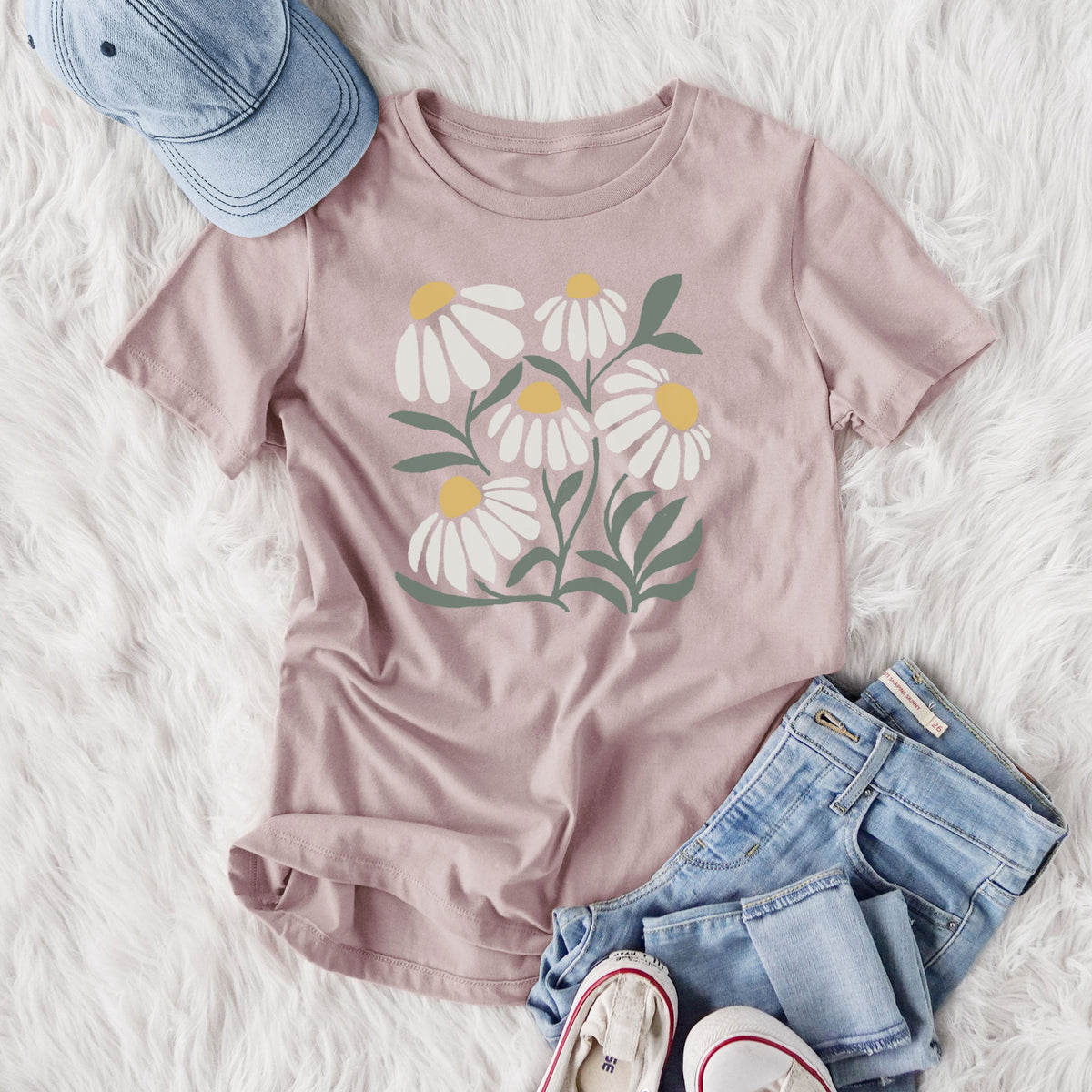 Chamomile Vibes - Women's Lightweight Relaxed Fit 100% Cotton Crewneck