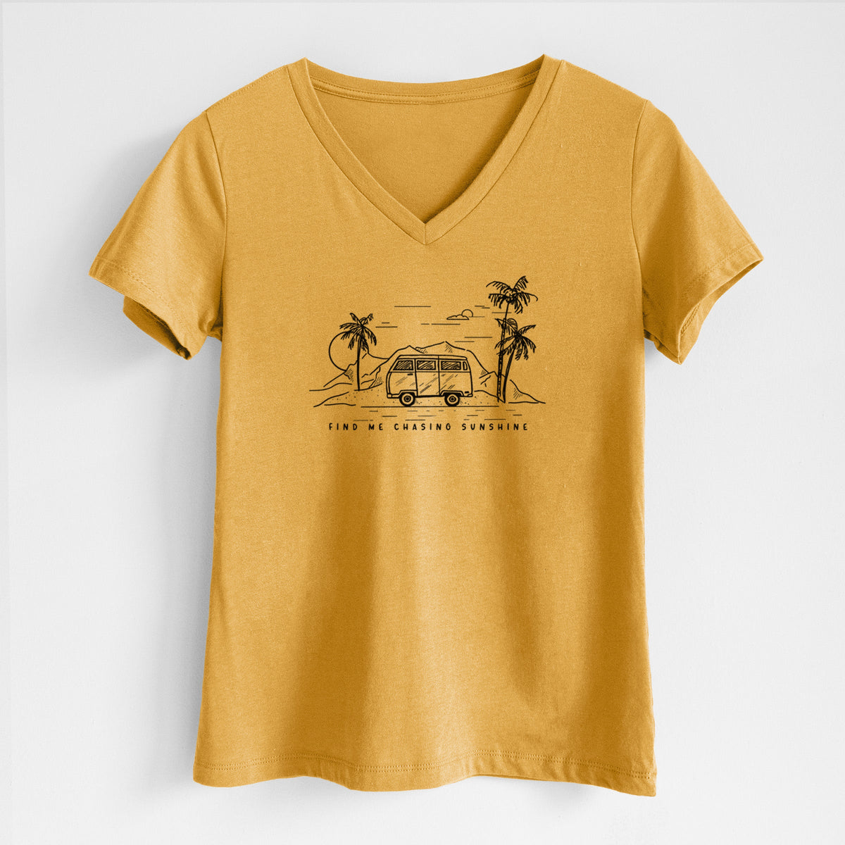 Find Me Chasing Sunshine - Women's Lightweight Relaxed Fit 100% Cotton V-neck