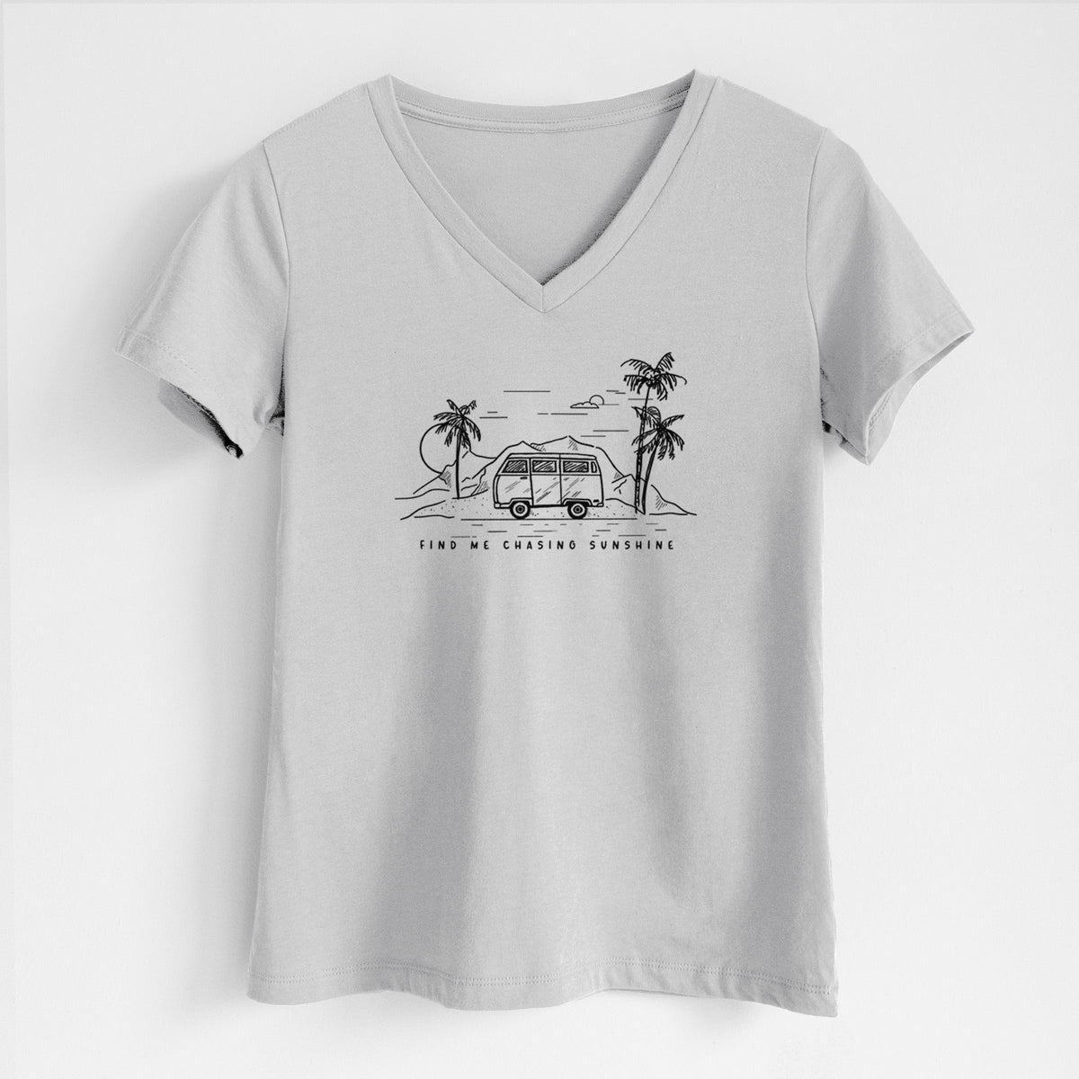 Find Me Chasing Sunshine - Women's Lightweight Relaxed Fit 100% Cotton V-neck