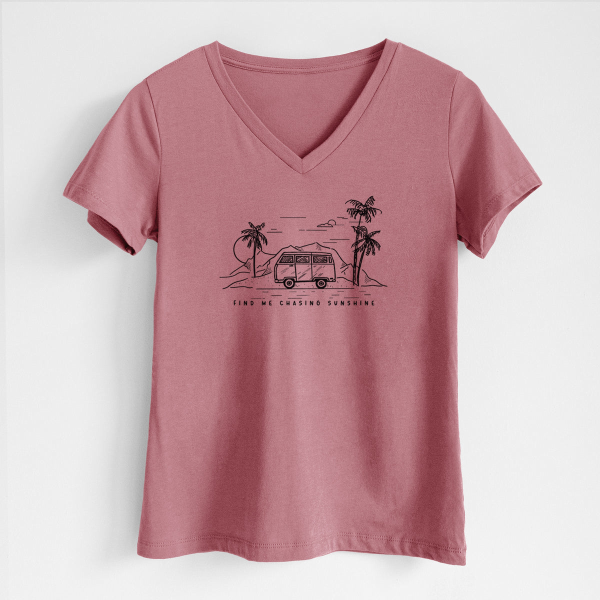 Find Me Chasing Sunshine - Women's Lightweight Relaxed Fit 100% Cotton V-neck